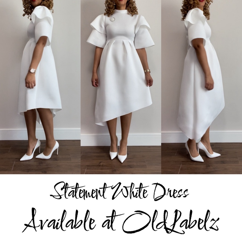 WHITE STATEMENT DRESS